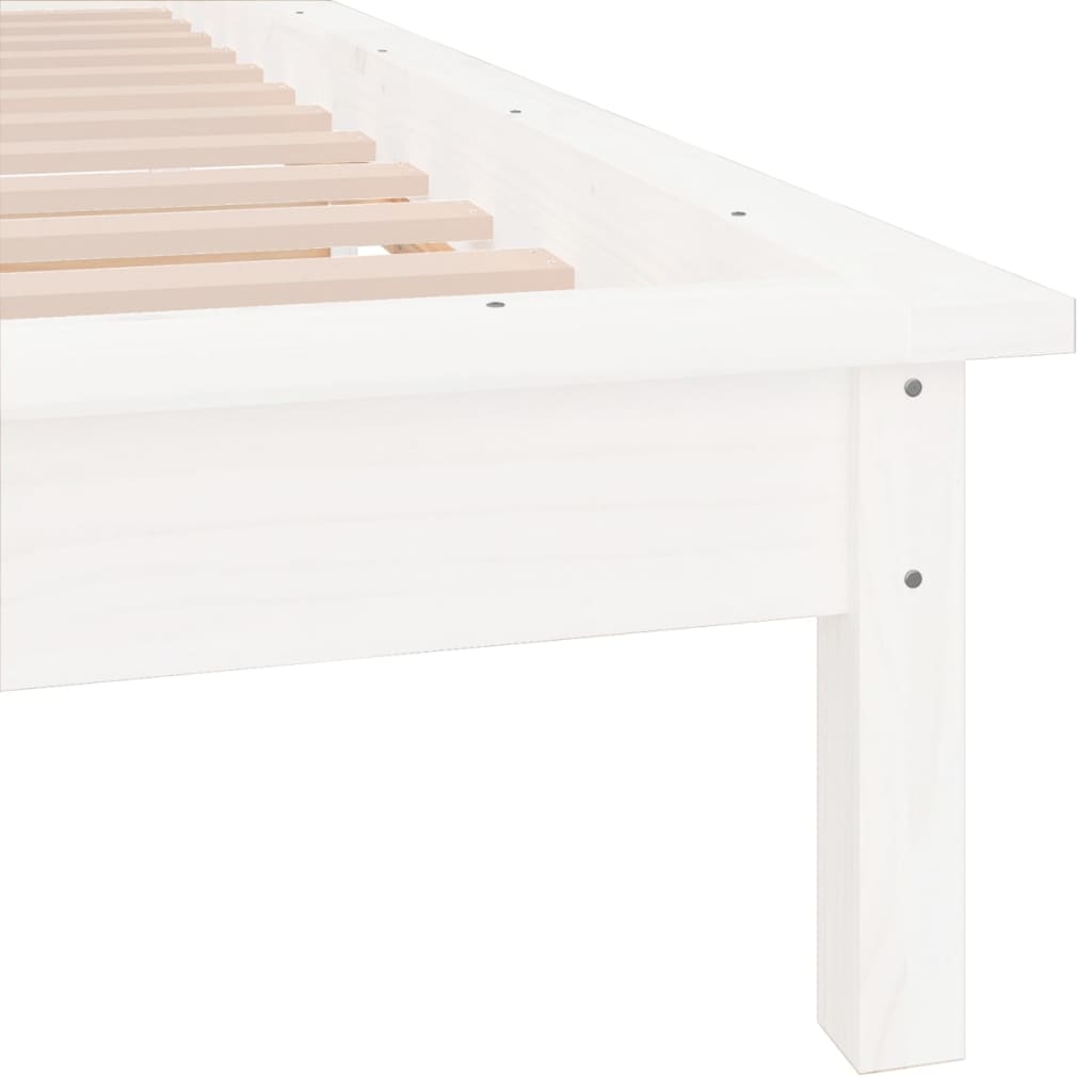 Sengeramme med LED hvit 90x190 cm Single heltre