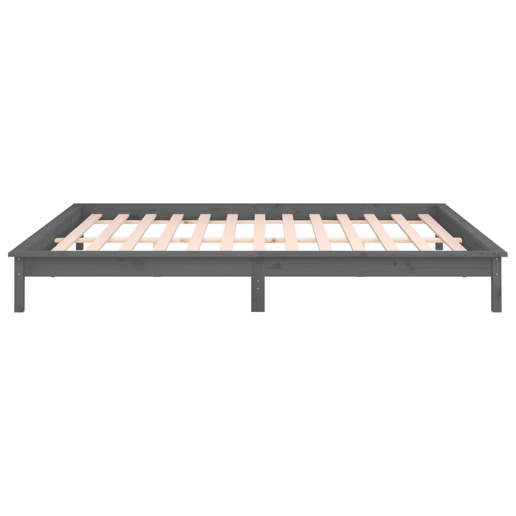 Sengeramme med LED grå 135x190 cm Double heltre