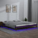 Sengeramme med LED honningbrun 140x190 cm heltre