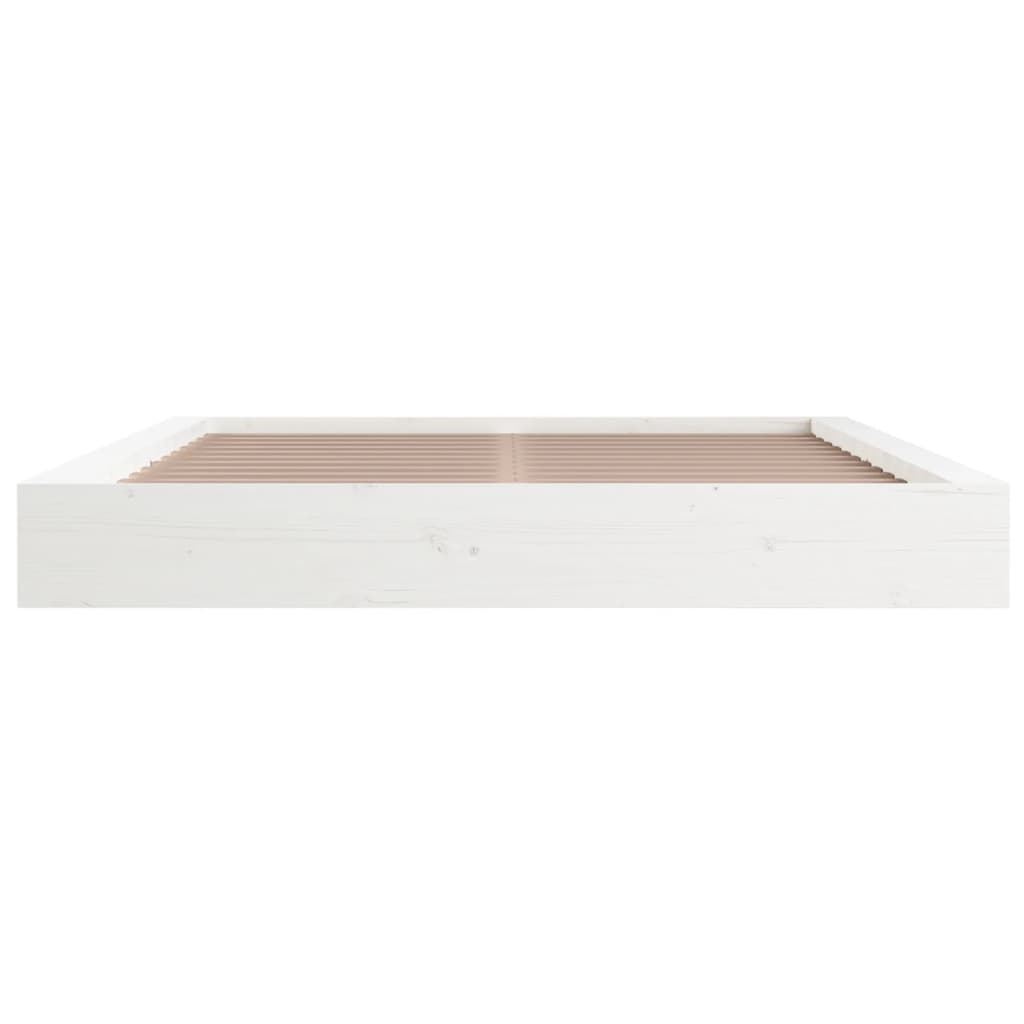 Sengeramme hvit 200x200 cm heltre