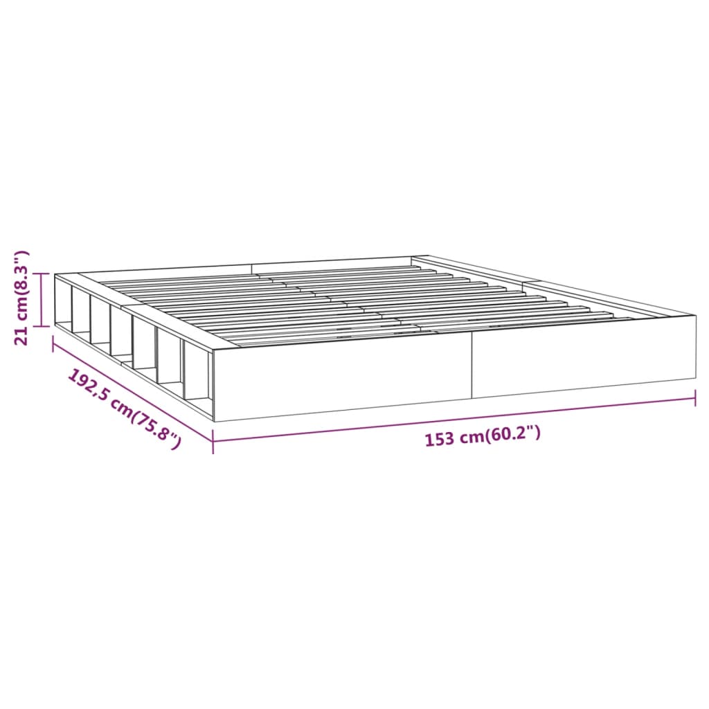 Sengeramme svart 135x190 cm Double heltre vidaXL