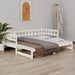 Uttrekkbar dagseng hvit 2x(80x200) cm heltre furu