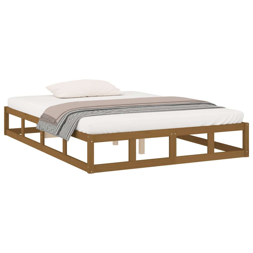 Sengeramme honningbrun 200x200 cm heltre