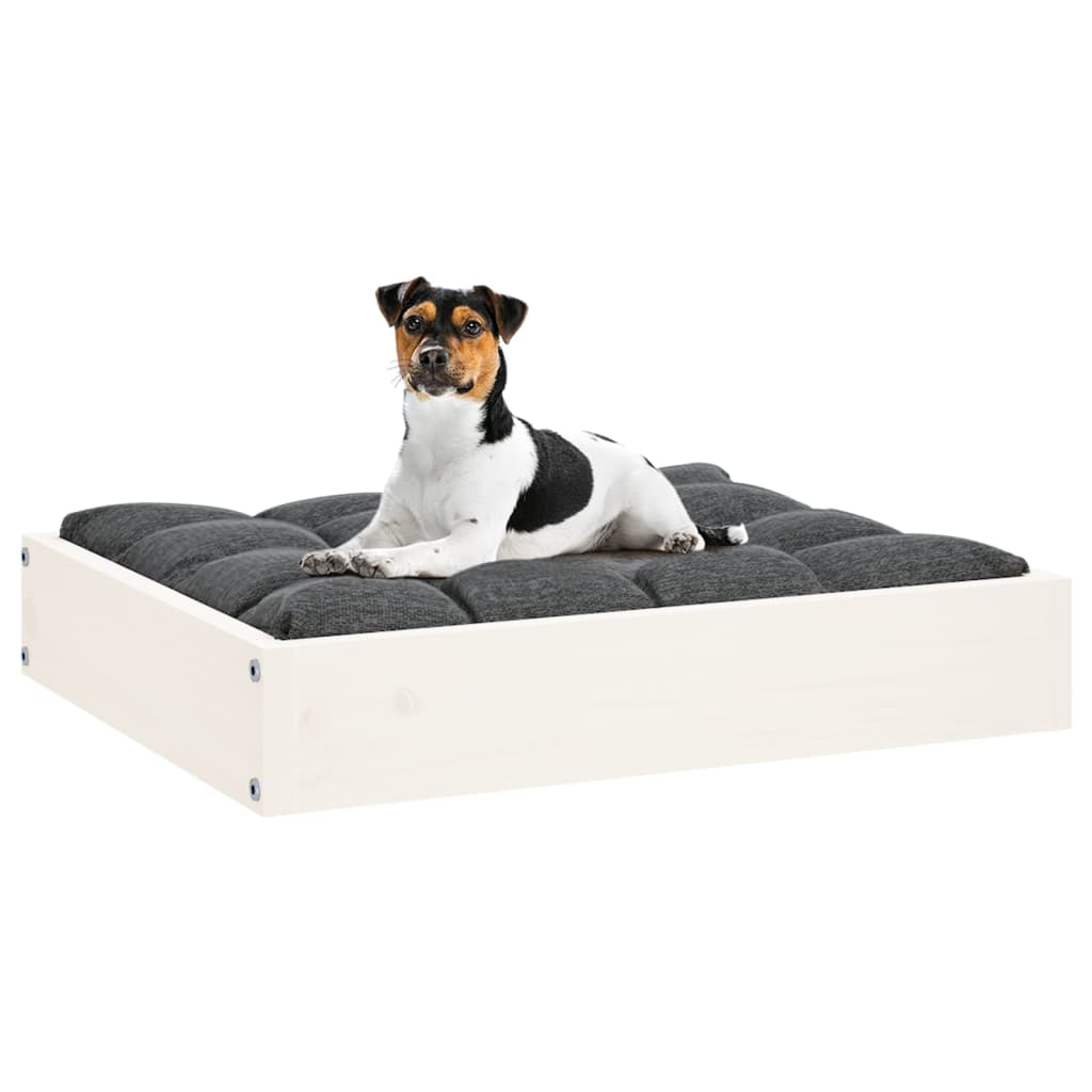 Hundeseng hvit 51,5x44x9 cm heltre furu