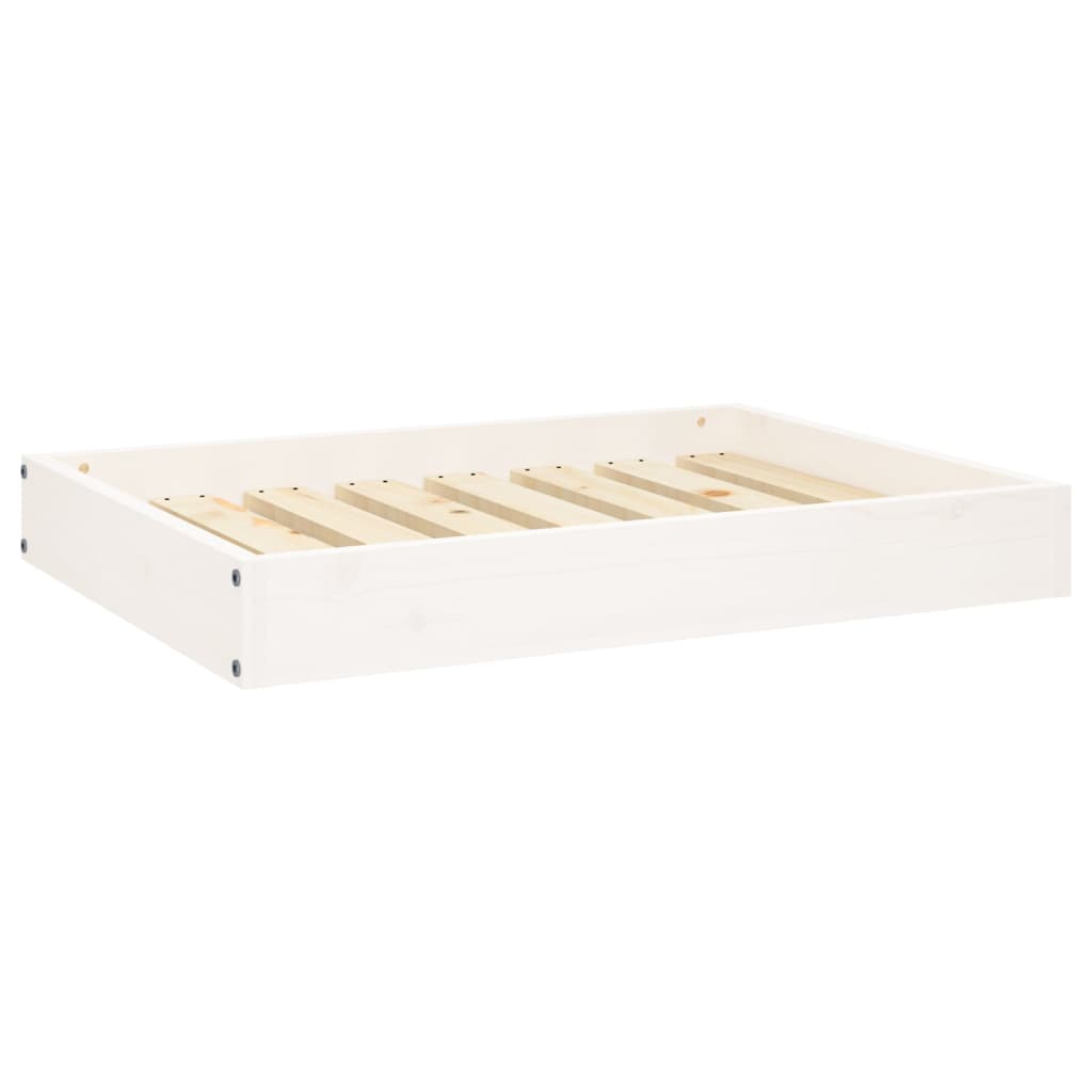 Hundeseng hvit 71,5x54x9 cm heltre furu