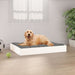 Hundeseng hvit 71,5x54x9 cm heltre furu