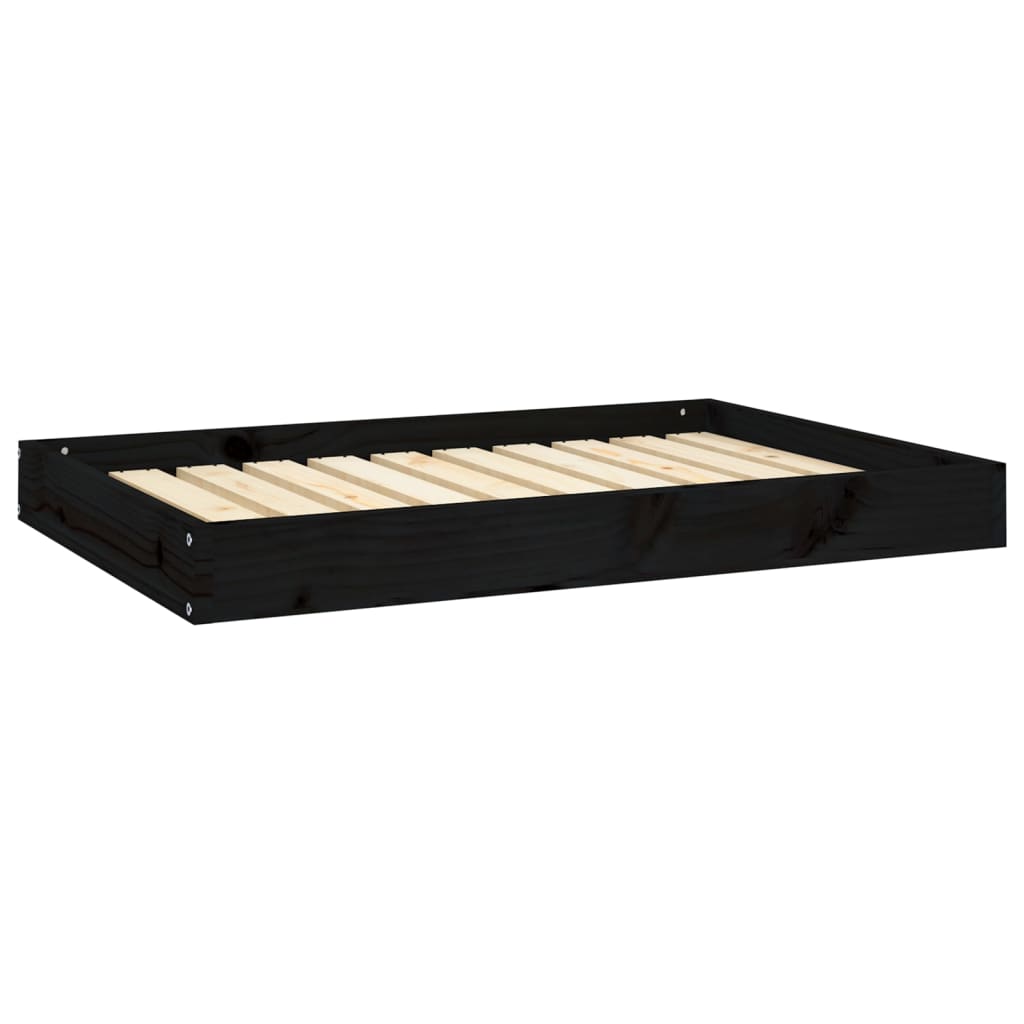 Hundeseng svart 91,5x64x9 cm heltre furu