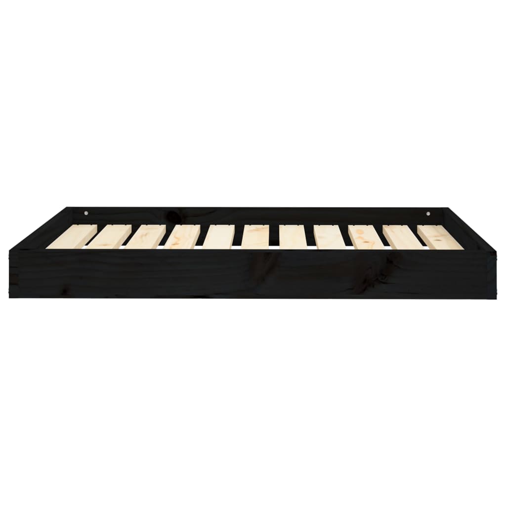 Hundeseng svart 91,5x64x9 cm heltre furu