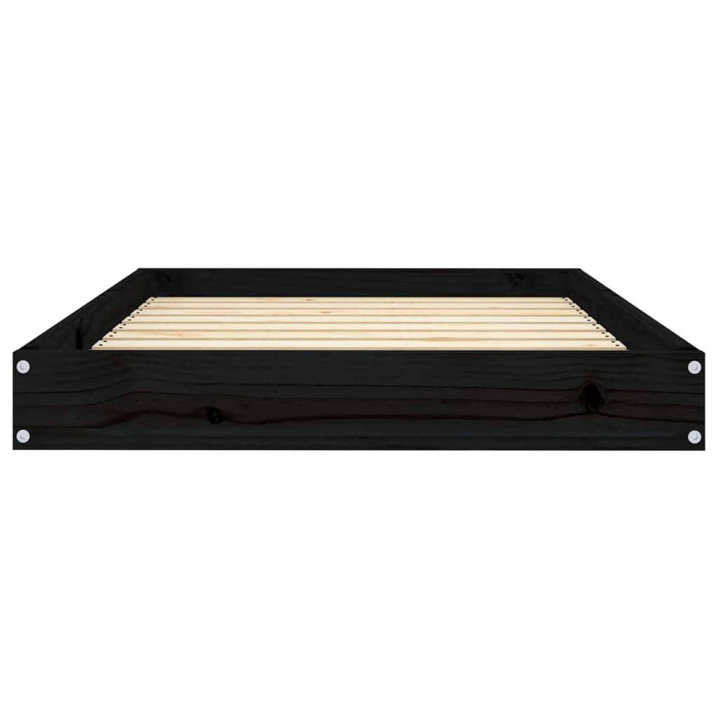 Hundeseng svart 91,5x64x9 cm heltre furu