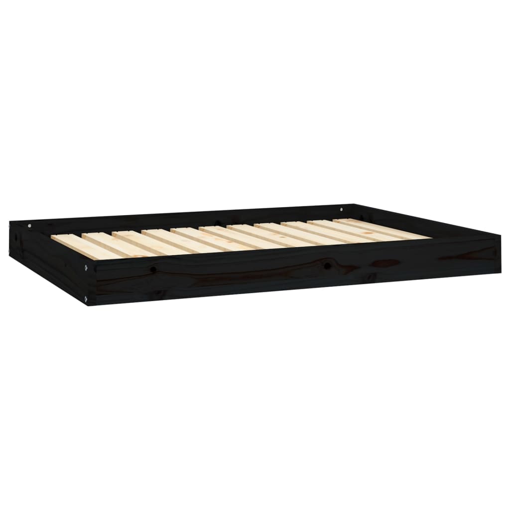 Hundeseng svart 101,5x74x9 cm heltre furu
