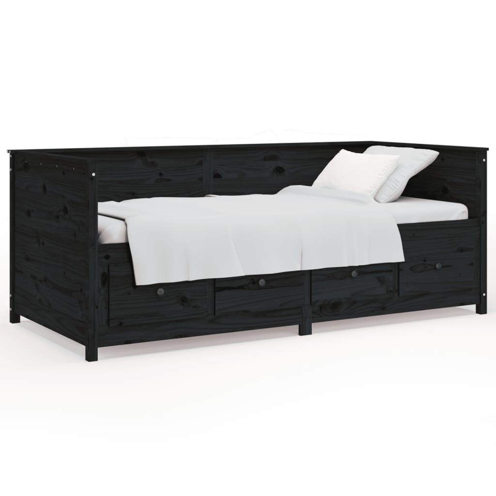 Dagseng svart 90x200 cm heltre furu