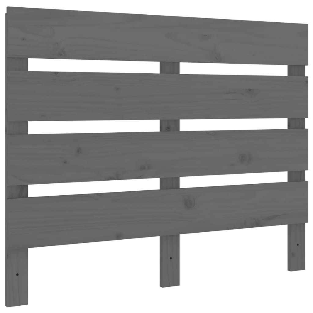Sengegavl grå 100x3x80 cm heltre furu
