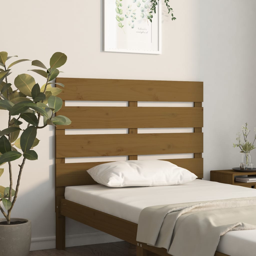 Sengegavl honningbrun 100x3x80 cm heltre furu