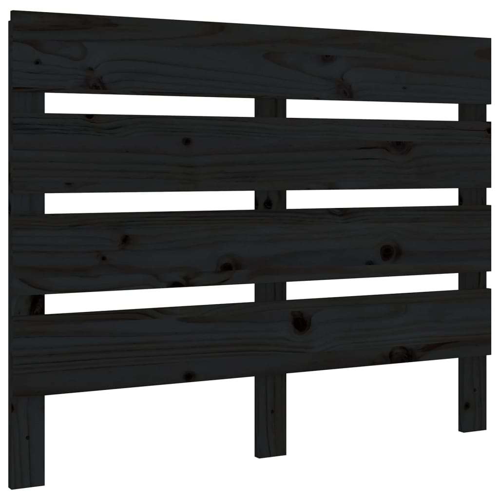 Sengegavl svart 100x3x80 cm heltre furu