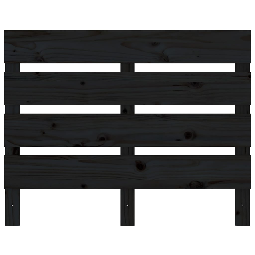 Sengegavl svart 100x3x80 cm heltre furu