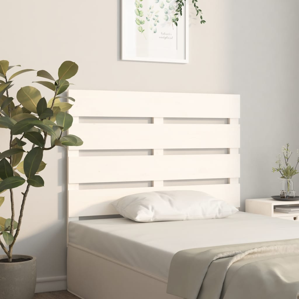 Sengegavl hvit 75x3x80 cm heltre furu