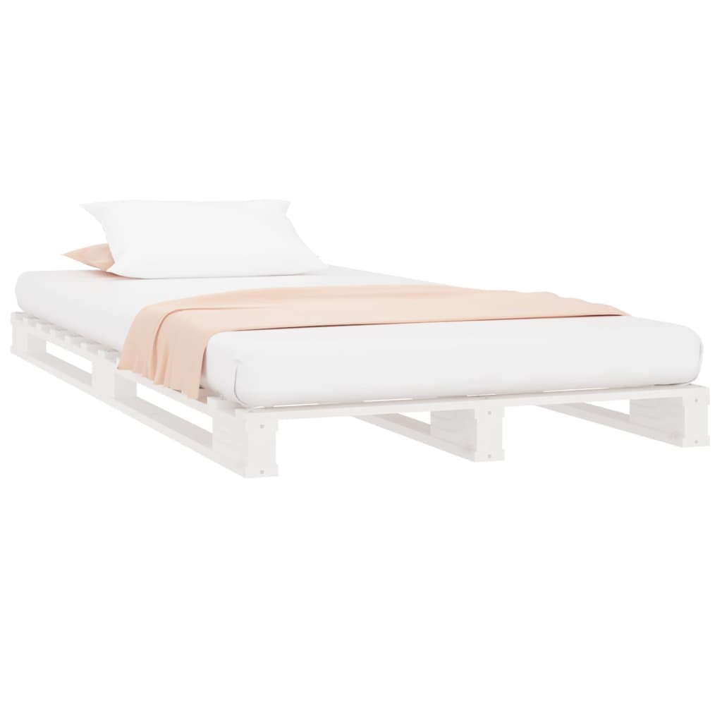 Palleseng hvit 90x190 cm heltre furu Single