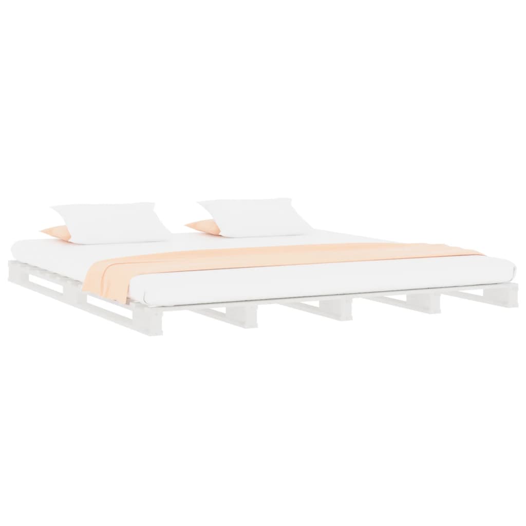 Palleseng hvit 135x190 cm heltre furu Double