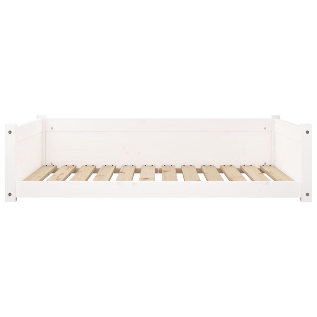 Hundeseng hvit 105,5x75,5x28 cm heltre furu