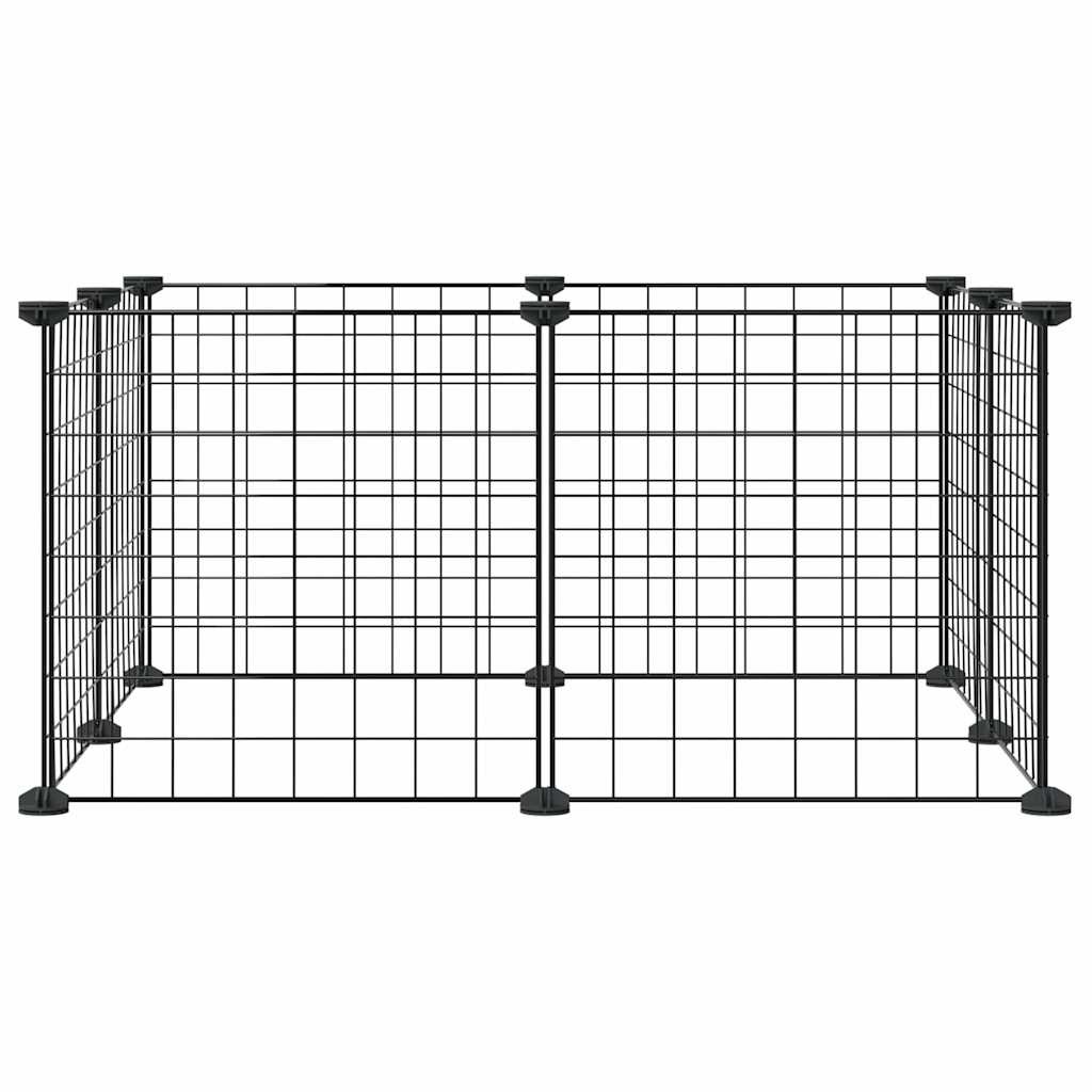 8-panels kjæledyrbur svart 35x35 cm stål