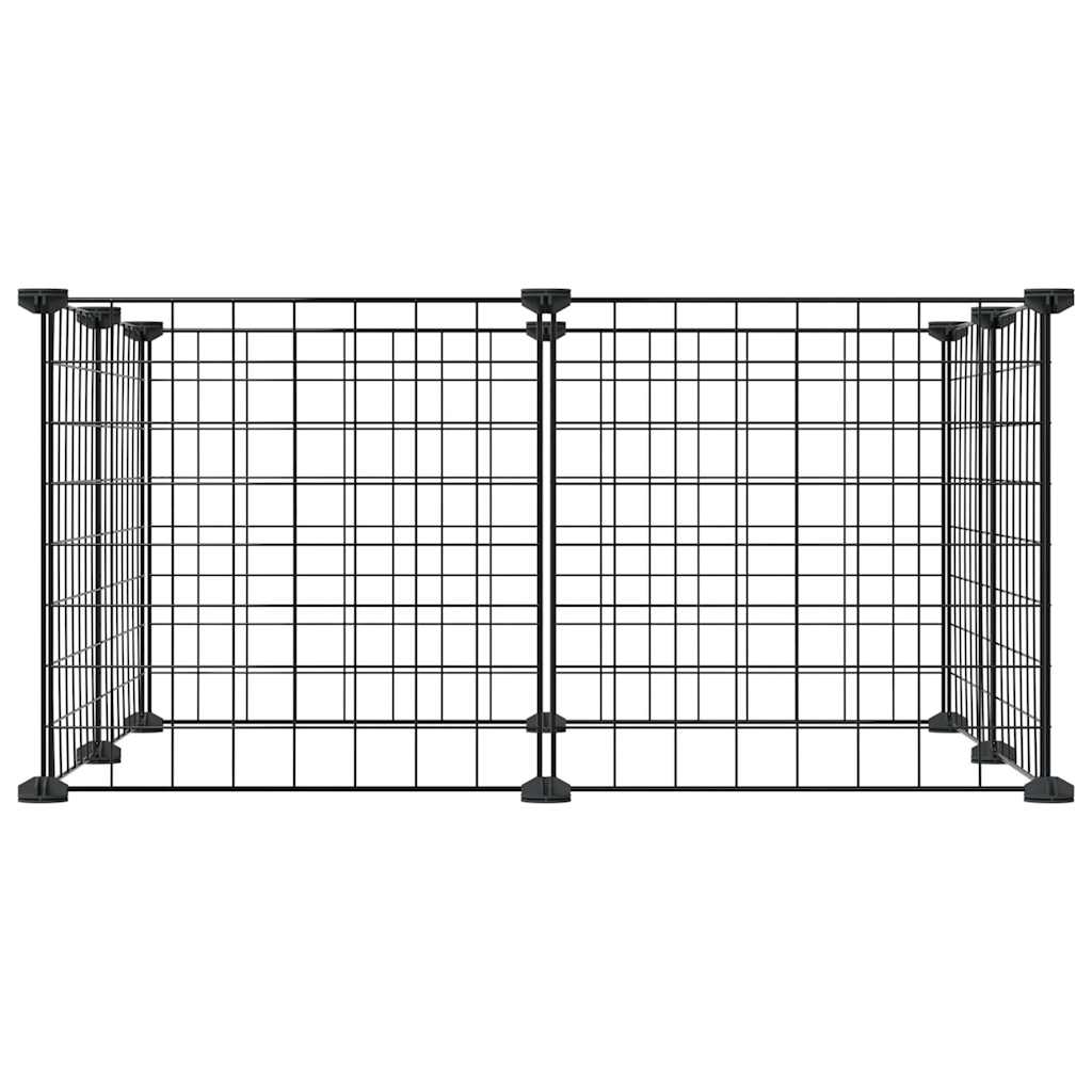 8-panels kjæledyrbur svart 35x35 cm stål