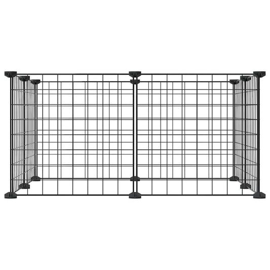 8-panels kjæledyrbur svart 35x35 cm stål