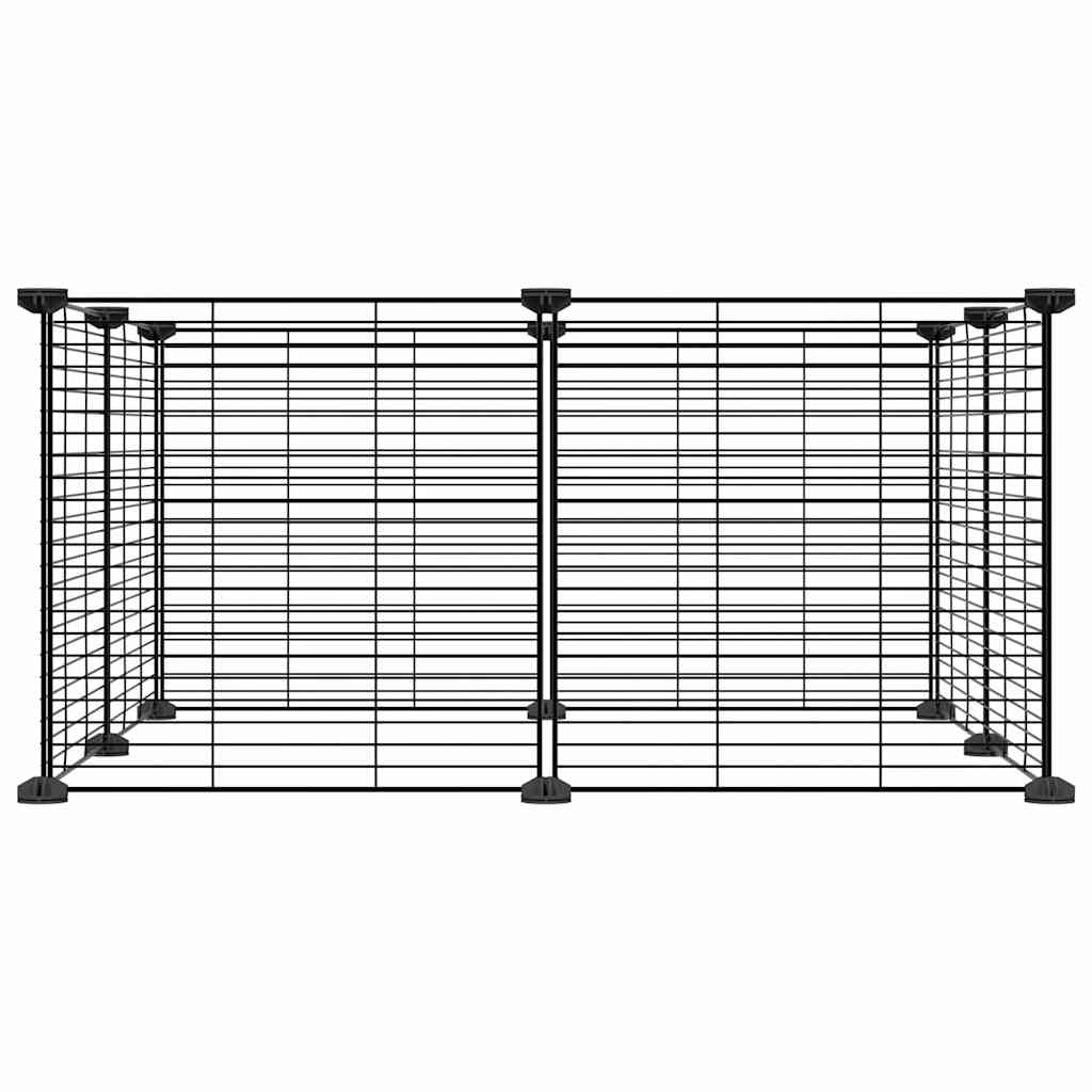 8-panels kjæledyrbur svart 35x35 cm stål