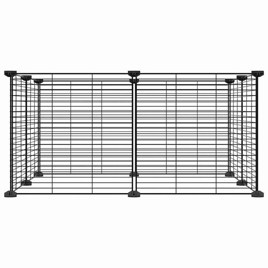 8-panels kjæledyrbur svart 35x35 cm stål