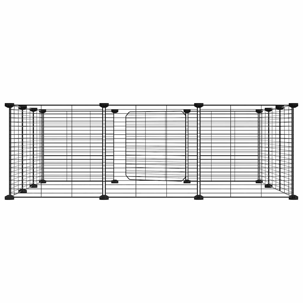 12-panels kjæledyrbur med dør svart 35x35 cm stål