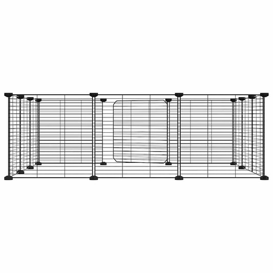 12-panels kjæledyrbur med dør svart 35x35 cm stål