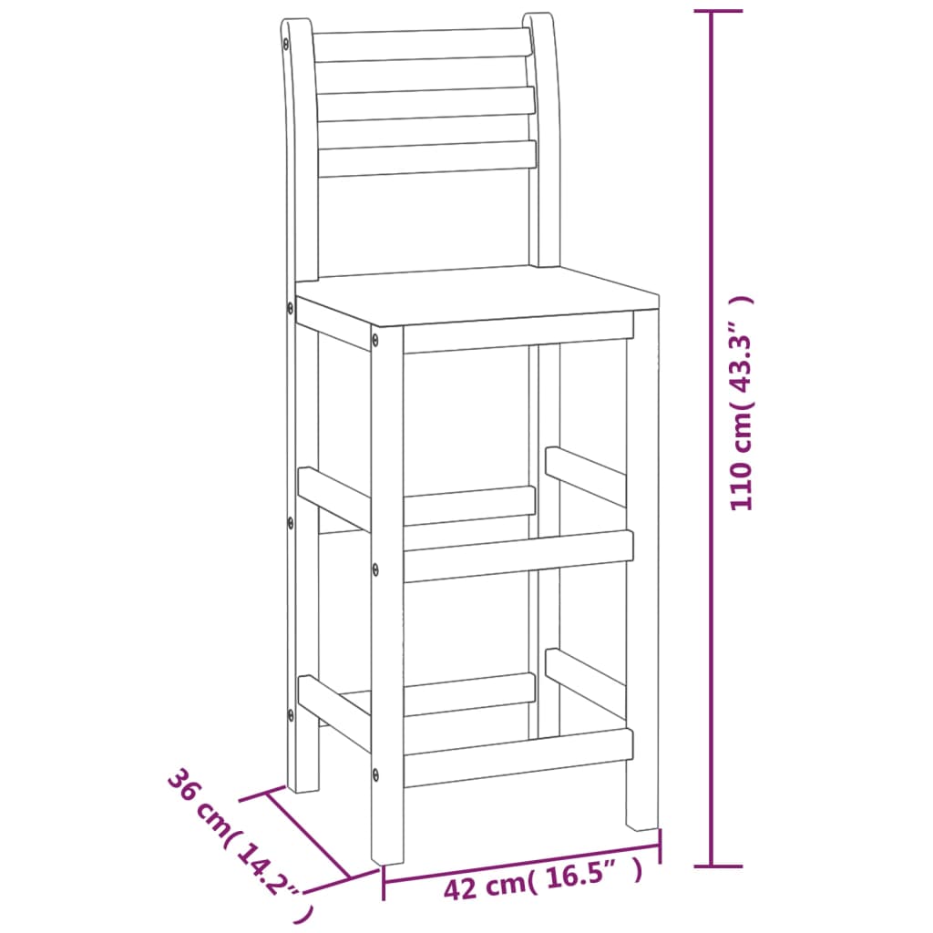 Barstoler 8 stk heltre akasie