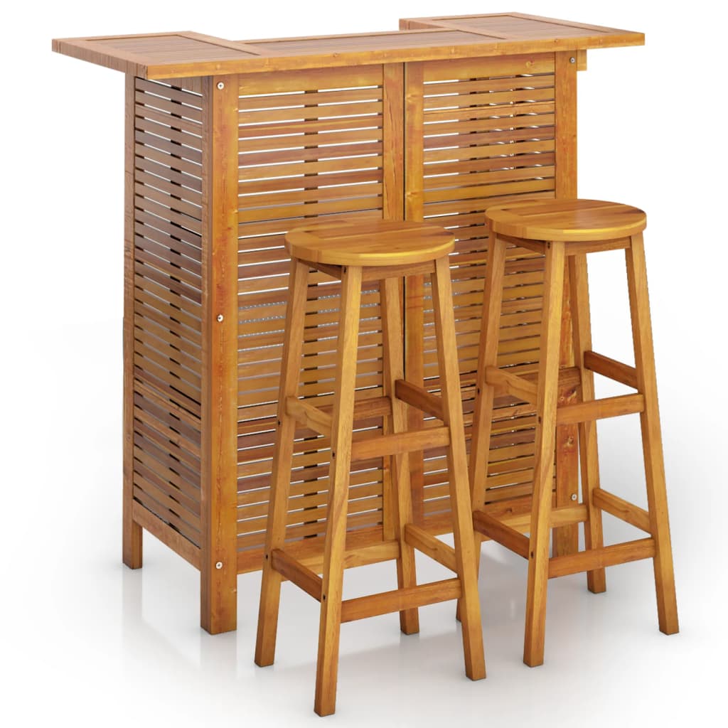 Hagebarsett 3 deler heltre akasie vidaXL