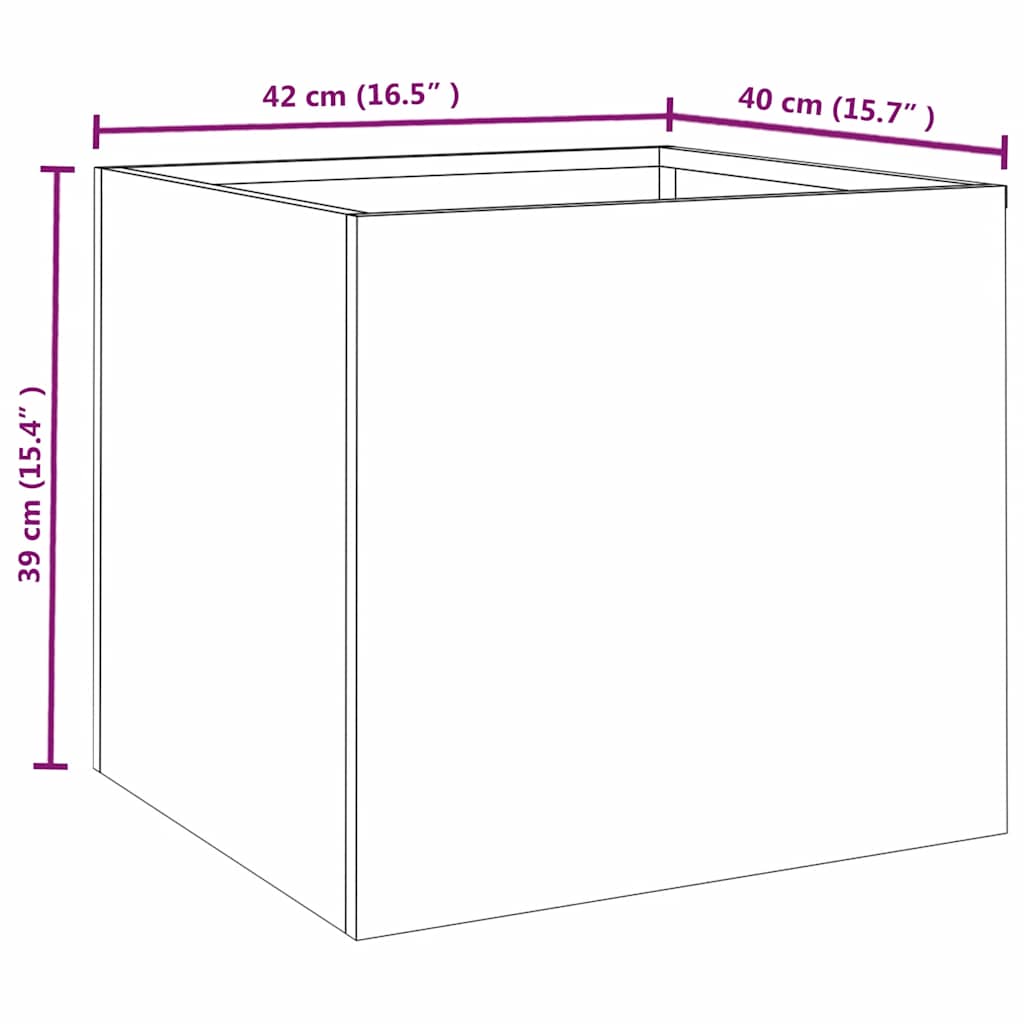 Plantekasse 42x40x39 cm cortenstål
