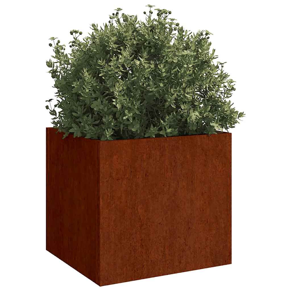 Plantekasser 2 stk 42x40x39 cm cortenstål