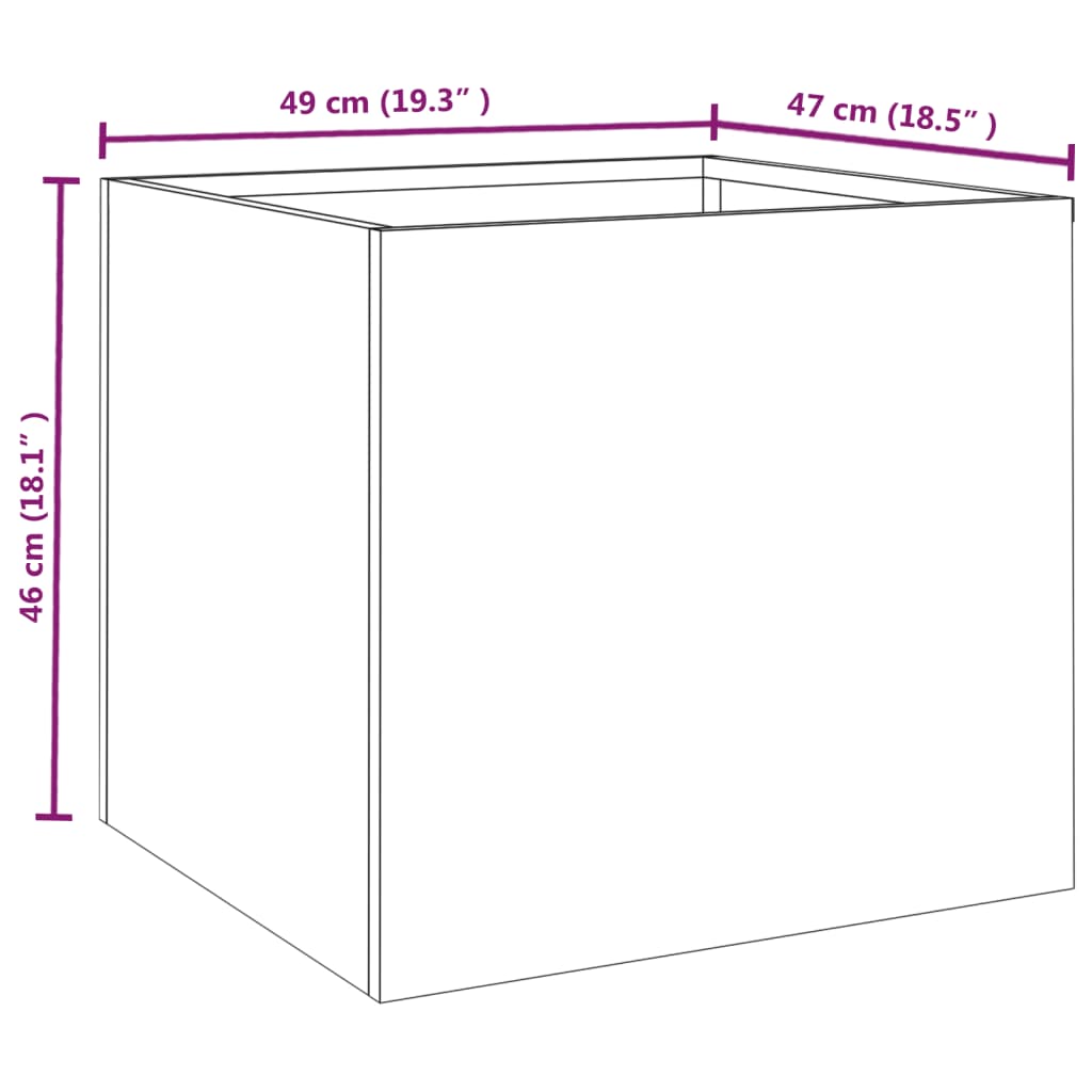 Plantekasser 2 stk 49x47x46 cm cortenstål