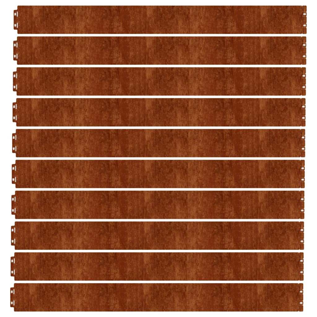 Plenkanter 10 stk 10x103 cm fleksibelt cortenstål