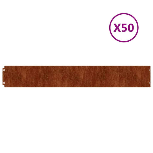 Plenkanter 10 stk 15x103 cm fleksibelt cortenstål