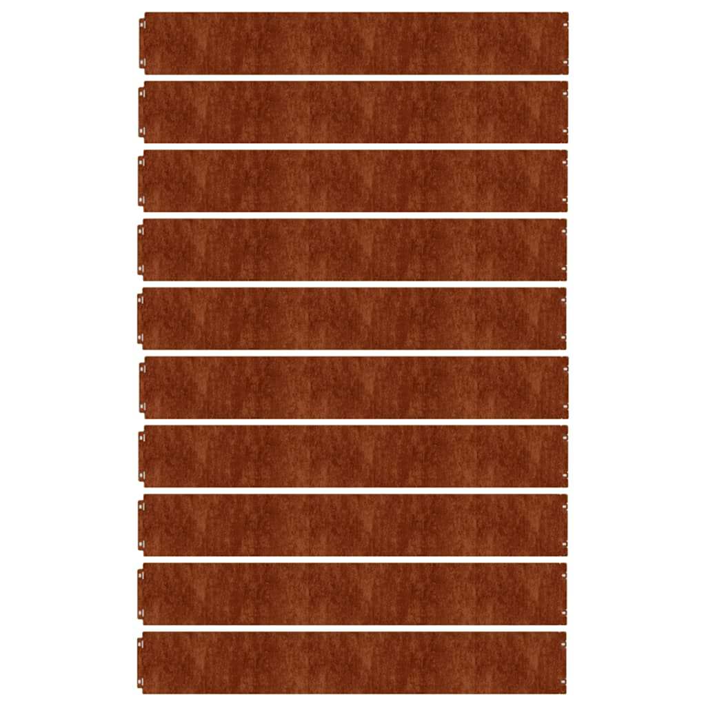 Plenkanter 10 stk 15x103 cm fleksibelt cortenstål