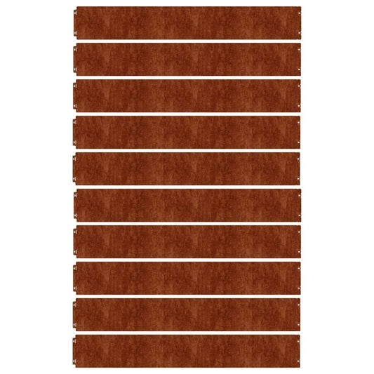 Plenkanter 10 stk 15x103 cm fleksibelt cortenstål