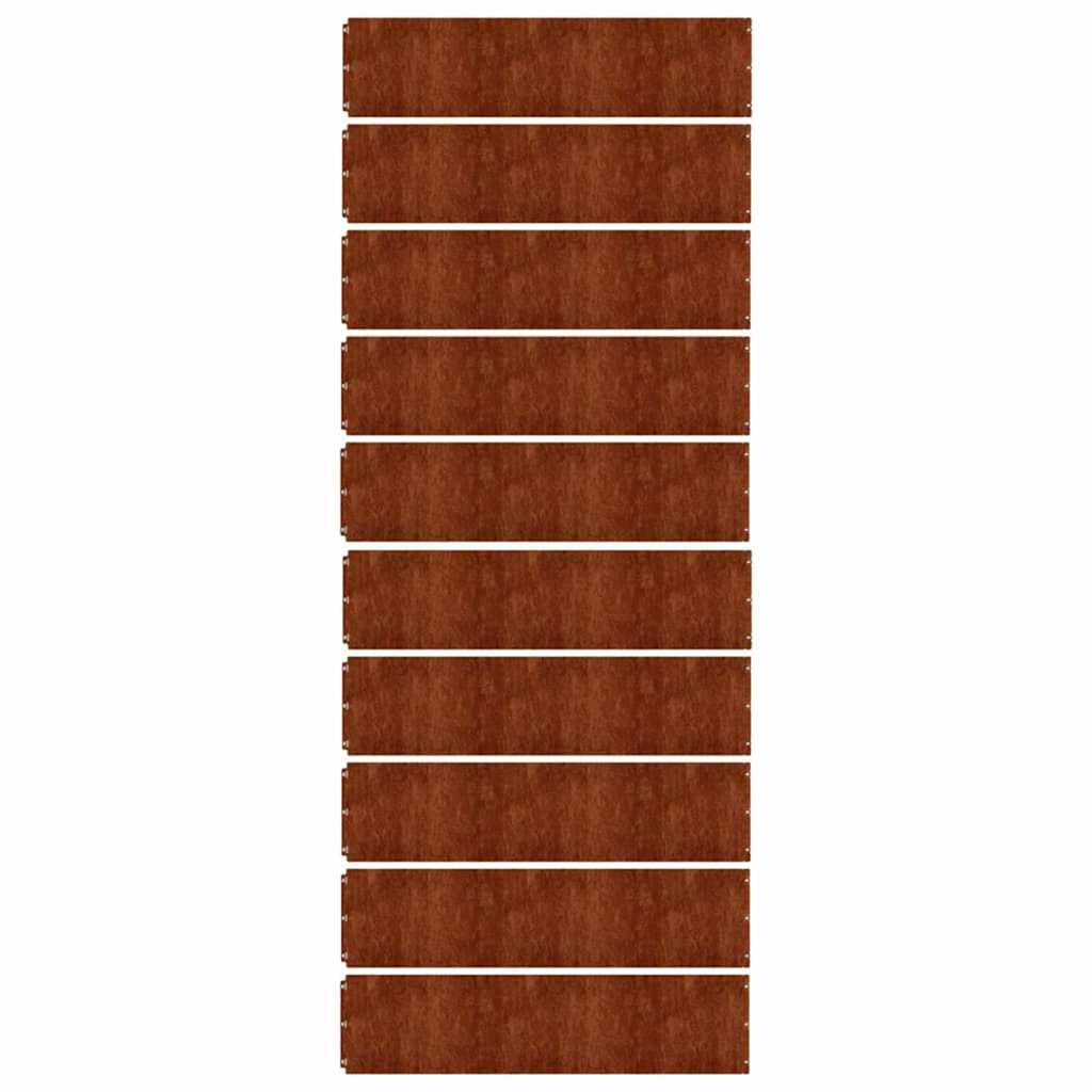 Plenkanter 10 stk 25x103 cm fleksibelt cortenstål