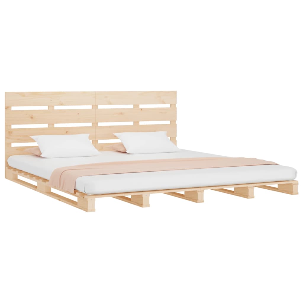 Sengeramme med madrass 200x200 cm heltre furu