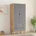 Garderobe OTTA brun og grå 76,5x53x172 cm heltre furu