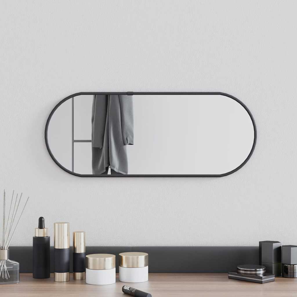 Veggspeil svart 50x20 cm oval