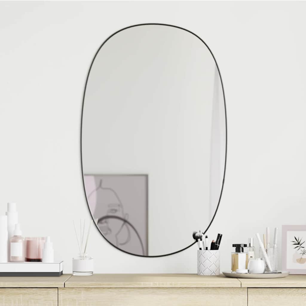 Veggspeil svart 80x50 cm