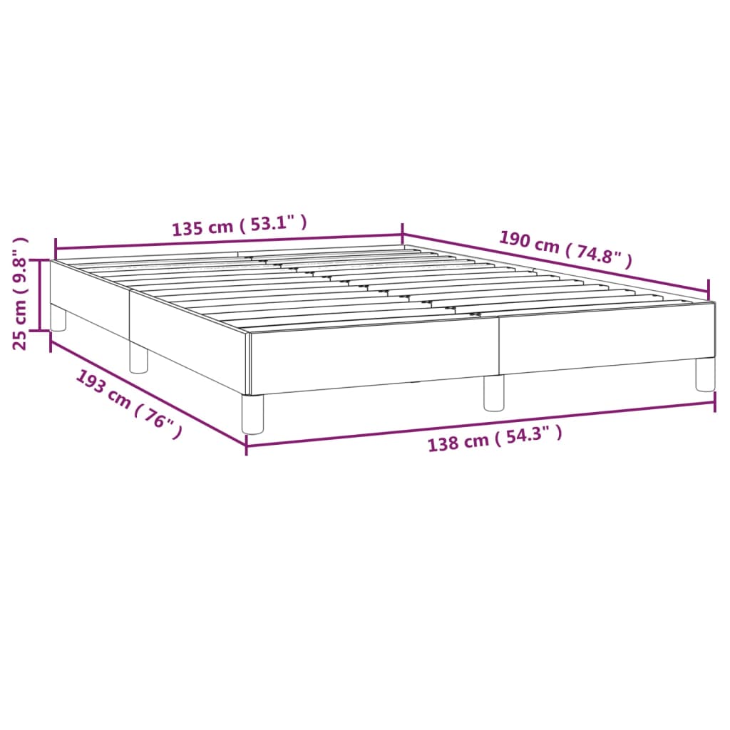 Sengeramme uten madrass lysegrå 135x190 cm Double stoff