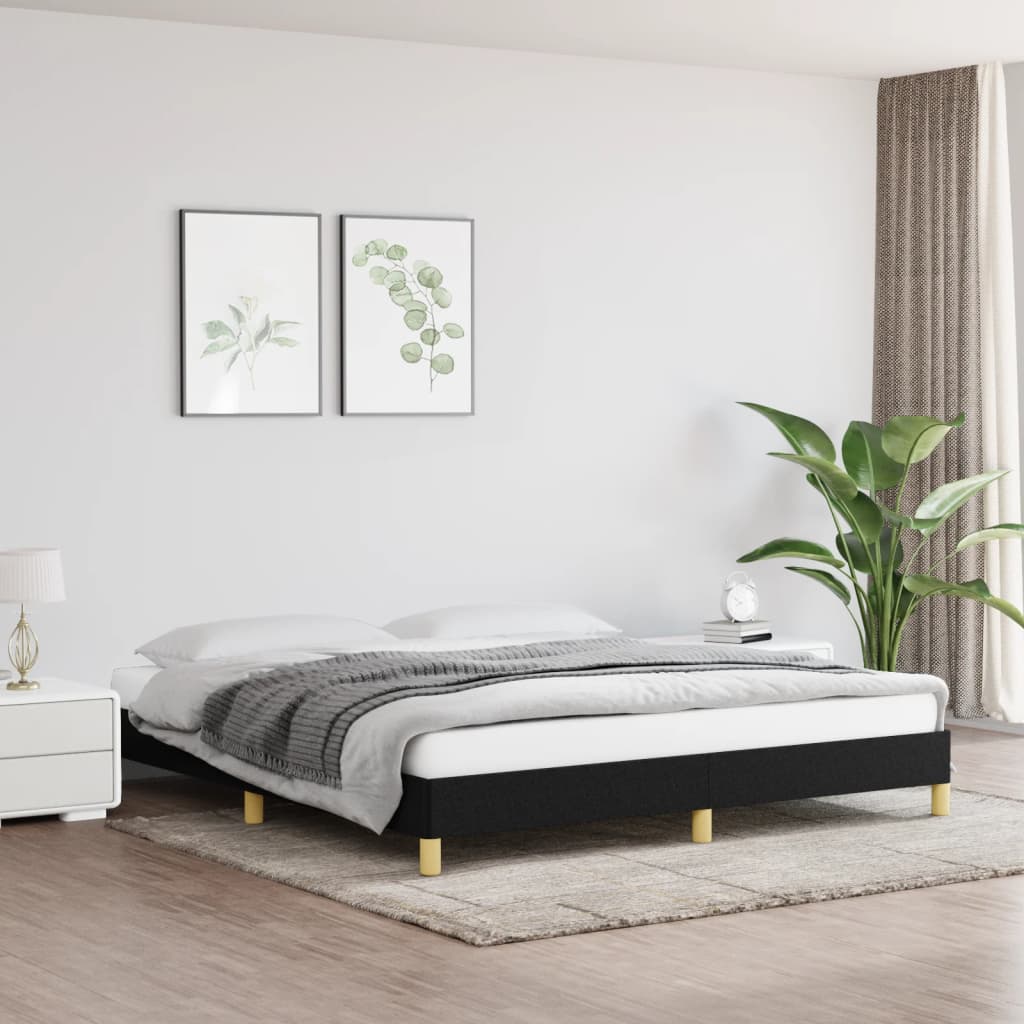 Sengeramme uten madrass svart 180x200cm Super King stoff