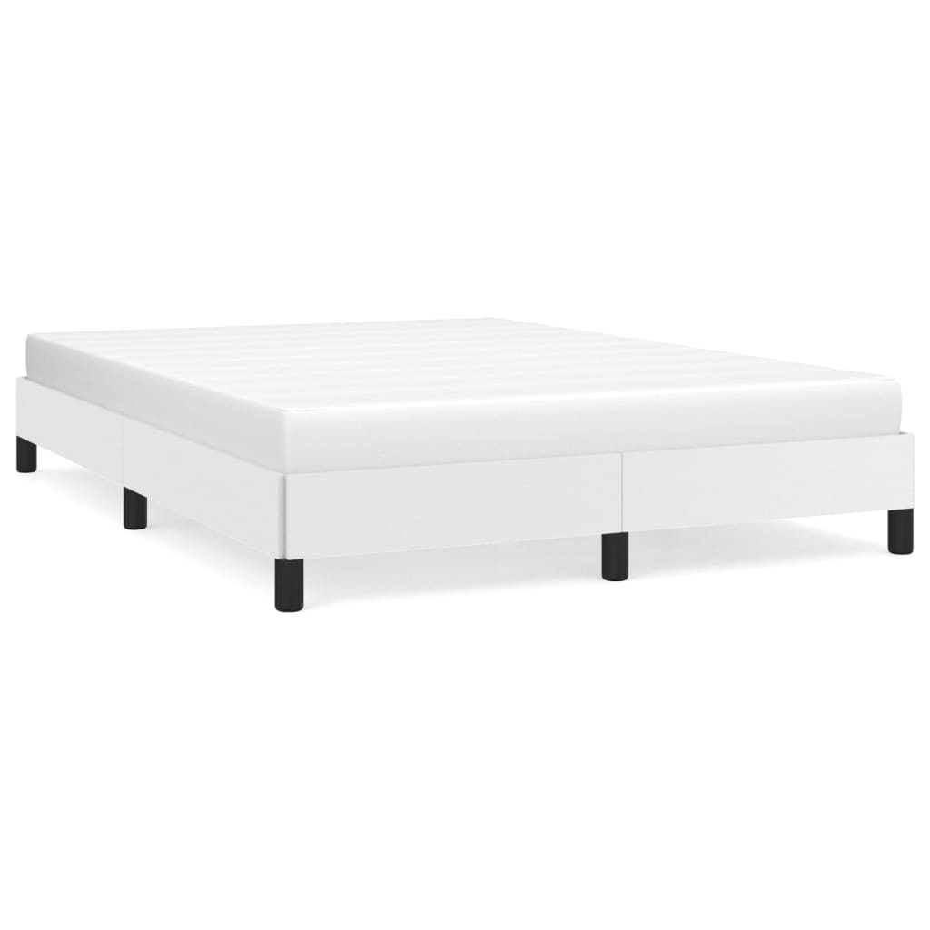 Sengeramme uten madrass hvit 135x190 cm Double kunstskinn