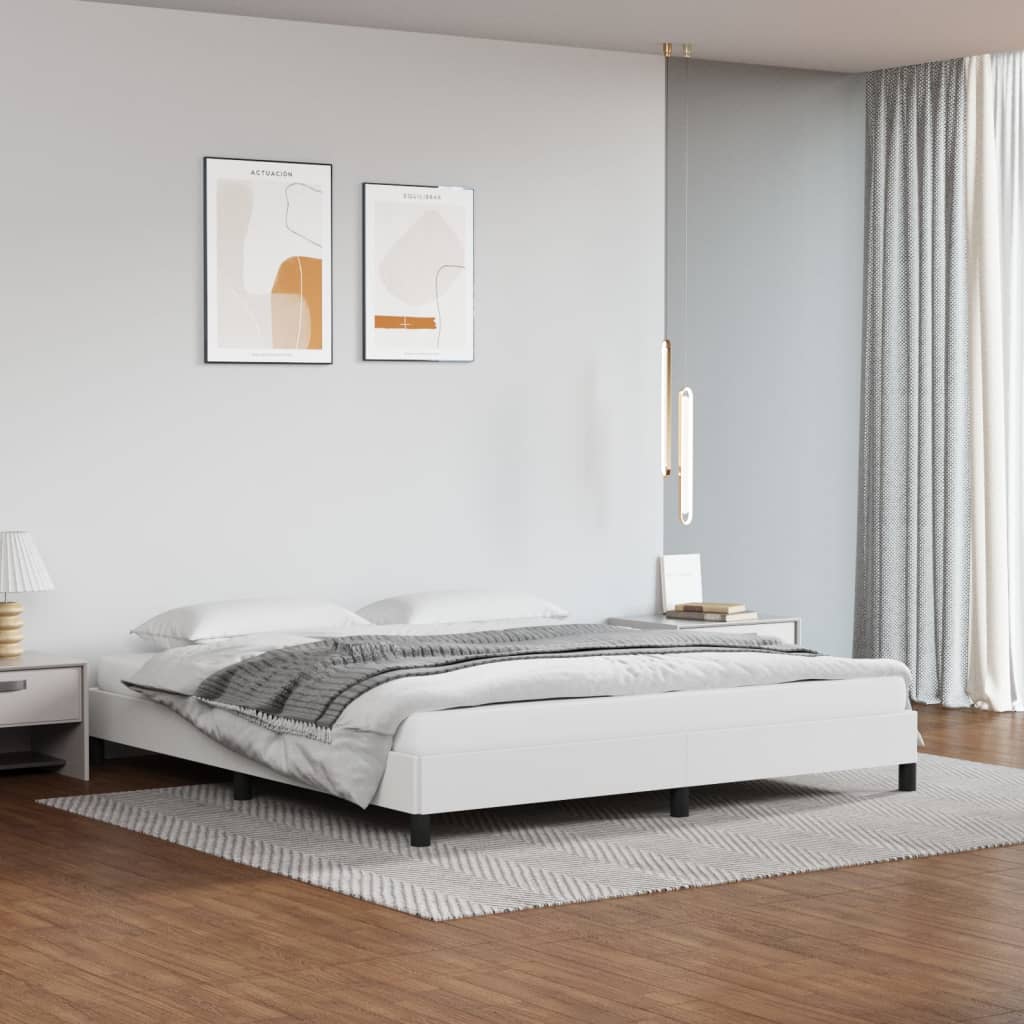 Sengeramme hvit 180x200 cm Super King kunstskinn