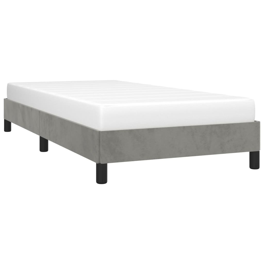 Sengeramme uten madrass lysegrå 90x190 cm Single fløyel