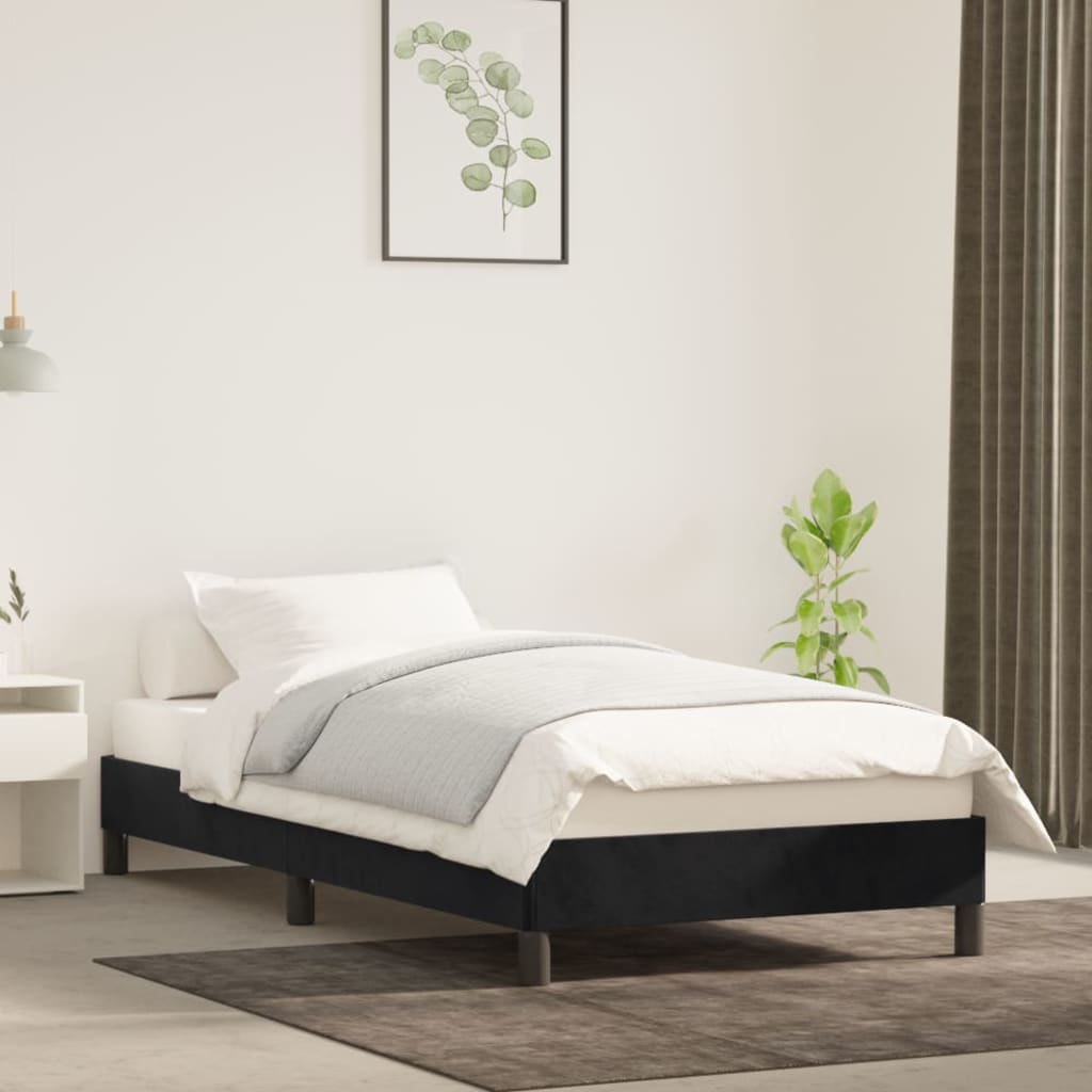 Sengeramme uten madrass svart 90x190 cm Single fløyel